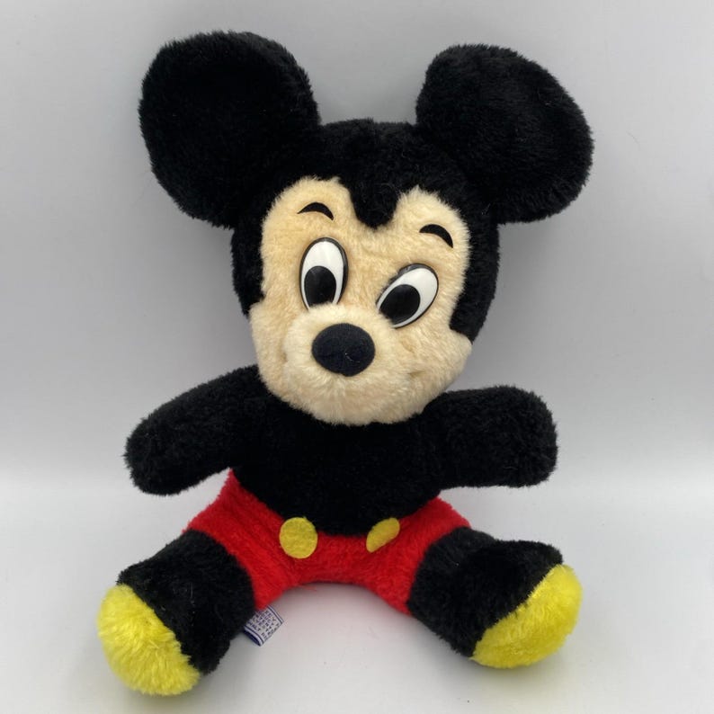 Vintage Mickey Mouse Walt Disney Plush 12" Stuffed Made In Taiwan image 1