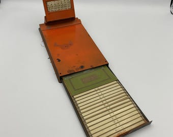 Antique JEMCO Phonedex Brass Salesman Clipboard Advertising Perpetual Calendar