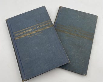 Vtg Set of 2 Mathematics of Investment + Tables by William L. Hart HC 1946