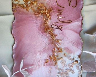 Op maat gemaakte harsbak | Luxe handgemaakt dienblad van hars | Voor dineren in de keuken en decoratie: