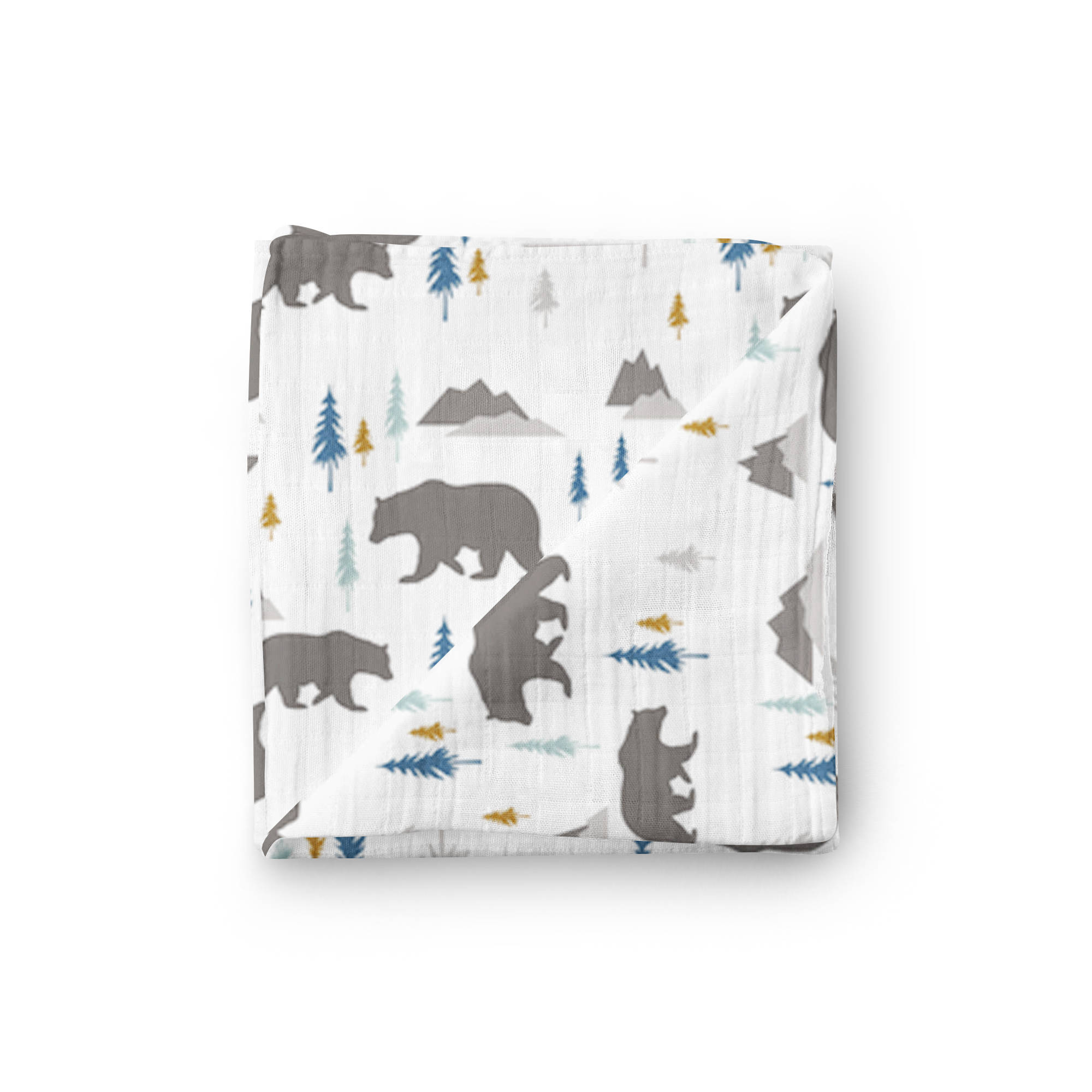 Muslin swaddle blanket animals bear mountain woodland outdoor Etsy