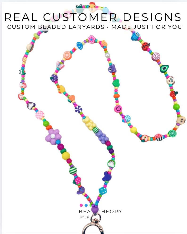 Colorful Maximalist Beaded Badge Holder | Complimentary Personalization | Teacher Lanyard, Dopamine Dressing ID Necklace, Cute Work Accessor image 20
