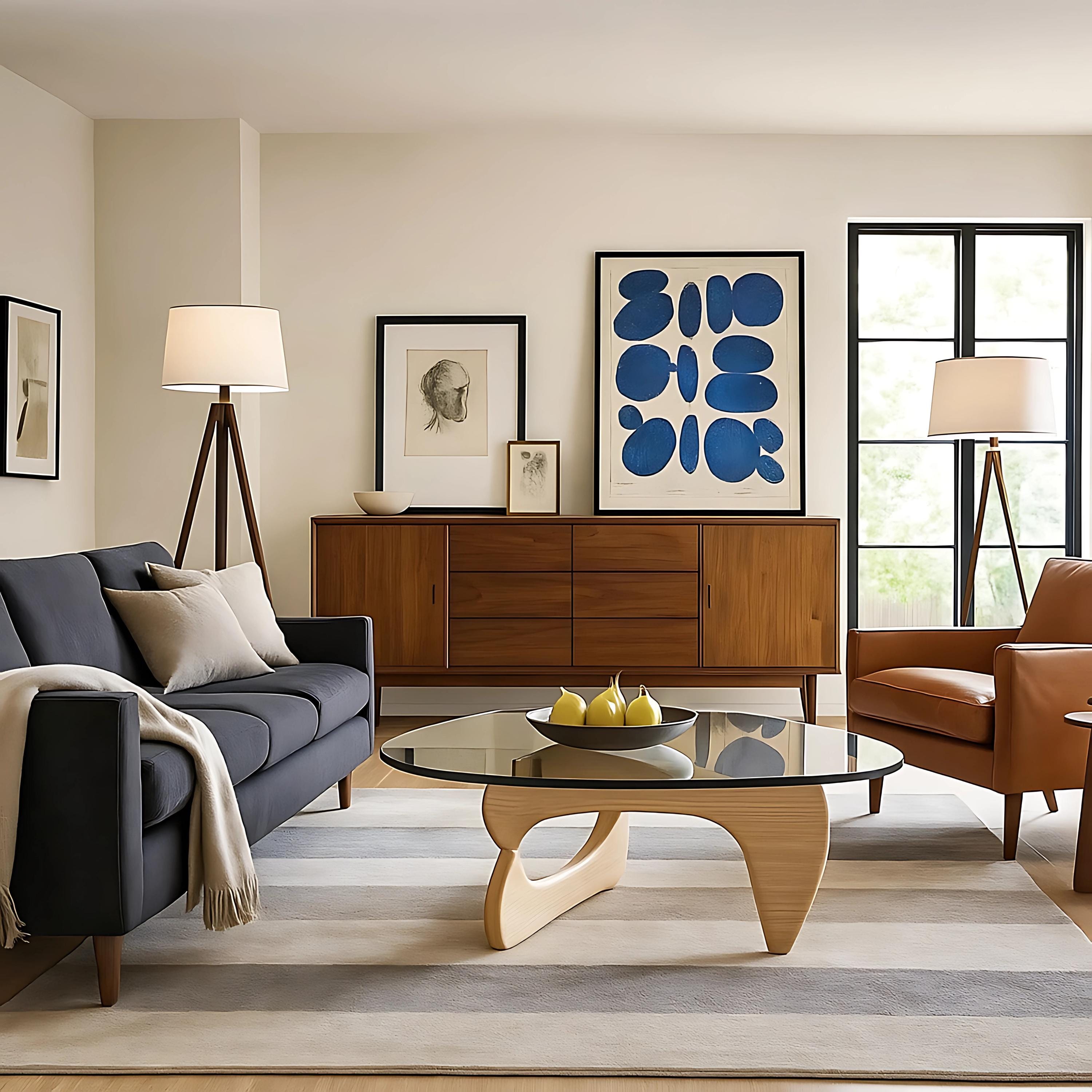 モダンなオーバルガラスコーヒーテーブル：ミニマルな幾何学的デザイン