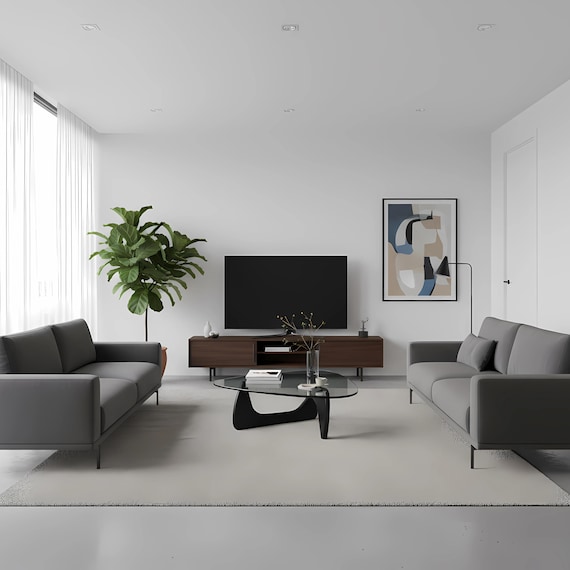 モダンなオーバルガラスコーヒーテーブル：ミニマルな幾何学的デザイン