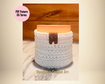 Crochet Candle Sleeve PDF Pattern: Farmhouse Candle Cover.  Quick home decor, easy pattern.