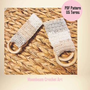 Crochet Tea Towel Holder Pattern, PDF Download, Easy Crochet Pattern, Tea Towel Holder with wooden rings