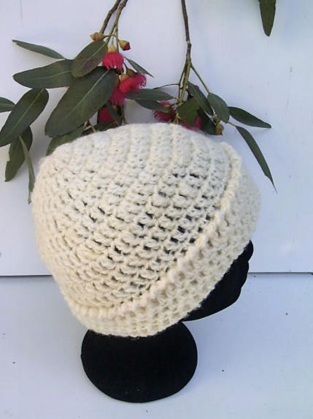 Hand Crochet Beanie Created Using Handspun Pure Australian Wool in a