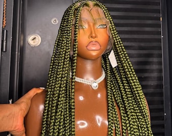 Handmade Knotless Braided Wig: 13x4 Lace Frontal, Baby Hair