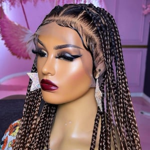 Geflochtene Perücke, Jumbo Twist, geflochtene Perücke, volle Spitze, Zopfperücke, Perücken für schwarze Frauen, Conrow geflochtene Perücke, senegalesische Drehungen, Perücke locs, Perücke