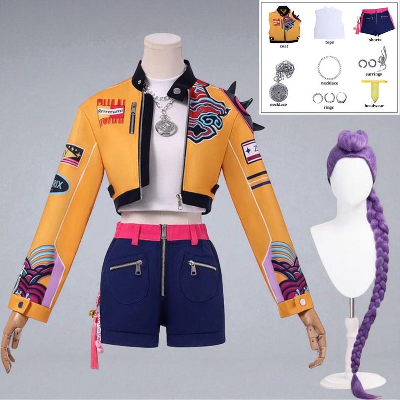 Disfraz De Cazadora De Demonios Con Peluca Para Cosplay Y Halloween: Ideal Para Eventos Temáticos
