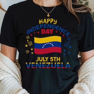 Venezuela 214th Independence Day Unisex Tee, Venezuelan Pride Shirt, Venezuela Flag Gift, Patriotic Short Sleeve T-Shirt