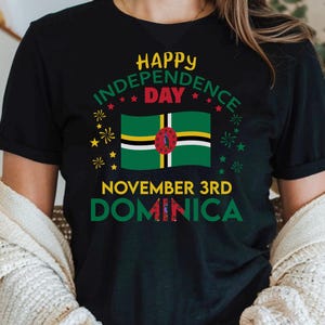 Dominica 47th Independence Day Unisex Tee, Dominican Pride Shirt, Dominica Flag Gift, Patriotic Short Sleeve T-Shirt