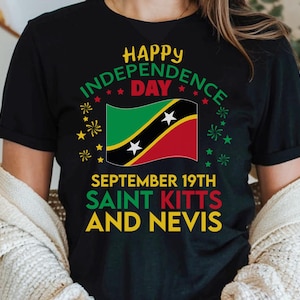 Saint Kitts and Nevis 42nd Independence Day Tee, Kittitian Pride Shirt, Saint Kitts and Nevis Flag Gift, Patriotic Short Sleeve T-Shirt