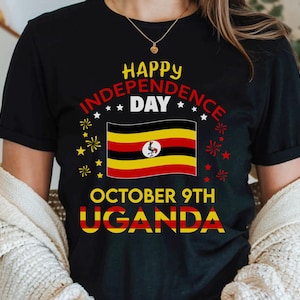 Uganda 63rd Independence Day Unisex Tee, Ugandan Pride Shirt, Uganda Flag Gift, Patriotic Short Sleeve T-Shirt