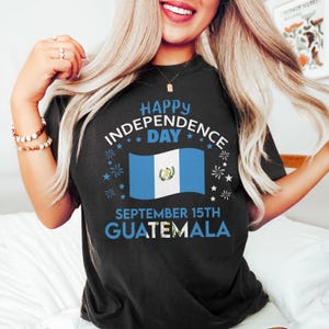 Maglietta unisex per il 204° giorno dell&#39;indipendenza del Guatemala, maglietta dell&#39;orgoglio guatemalteco, regalo con la bandiera del Guatemala, maglietta patriottica a maniche corte