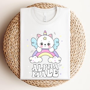 Alpha Male Funny Kitten Shirt, Cute Cat Shirt, Funny Cat Meme T-Shirt, Boyfriend Gifts, Father Gift, Cat Lovers T-Shirt, Funny Gift for Dad