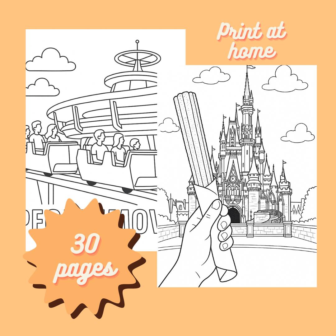 Magic Kingdom Colouring Pages - Printable | Disney - Etsy