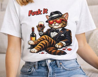 Dark Humor Funny Cat Shirt, Sarcastic Meme Tee, Cool Tabby Cat Graphic Tee, Funny Gift for Cat Lovers, Unisex T-Shirt