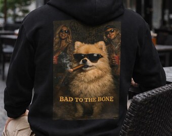 Funny Dog Hoodie , Pomeranian Graphic Hoodie with Dark Humor, Cool Unisex Streetwear Sweatshirt