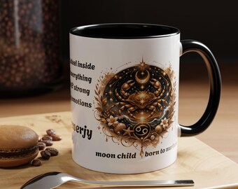 Cancer Zodiac Mug – Celestial Crab Emblem, Moon Child Coffee Cup