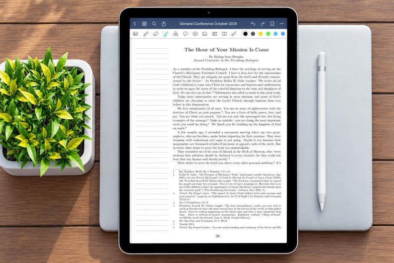 October 2026 General Conference Journal Edition With Talks | Printable ...