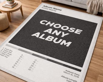 Custom Album Cover Rug | Personalized Music Poster Floor Art | Bedroom Decor