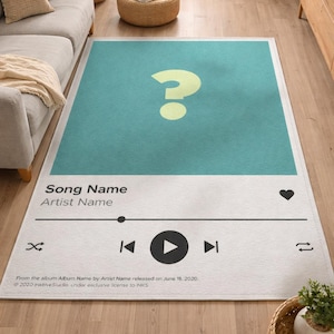 Tapete personalizado com músicas do Spotify | Tapete personalizado para amantes da música