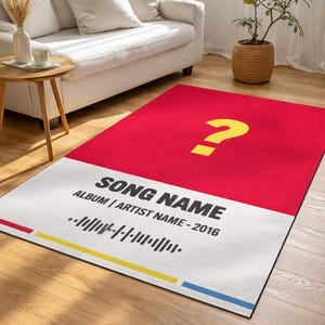 Customizable Song Area Rug | Music Lover Modern Room Decor