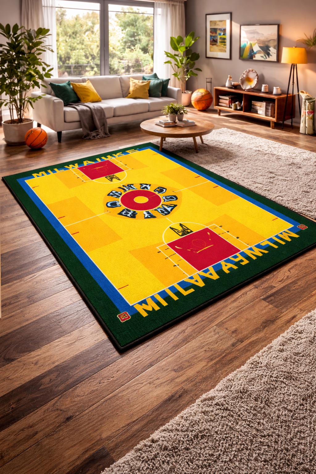 ¥ellow Bucks ¥B Sign Rug Milwaukee Bucks Rug - Etsy