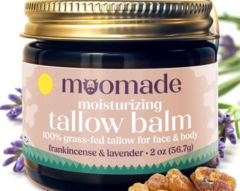Grass-Fed Beef Tallow Balm – Frankincense & Lavender, Natural Moisturizer