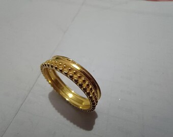 Gouden kralenring | Handgemaakte 925 sterlingzilveren minimalistische band