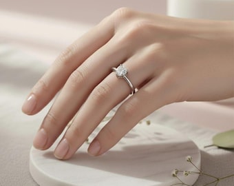 Elegant Heart-Shaped Solitaire Ring | Sterling Silver Promise Ring | Minimalist Engagement Ring for Women | Dainty Gift for Her.