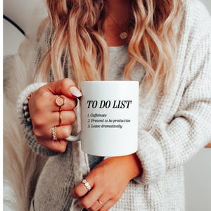 To-Do List Ceramic Mug - Perfect Coffee Cup for Executives, Funny Gift, Office Humor, Motivational Drinkware