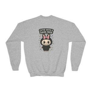 Youth Crewneck Sweatshirt, Adorable Youth Sweatshirt, Kids Fashion, Fun Casual Wear, Gifts for Kids, Halloween Sweatshirt, Cozy Crewneck