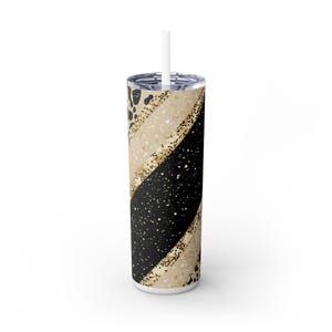 Chic 20oz Skinny Tumbler with Straw, Stylish Insulated Drinkware, Perfect for Travel, Graduation, and Everyday Use