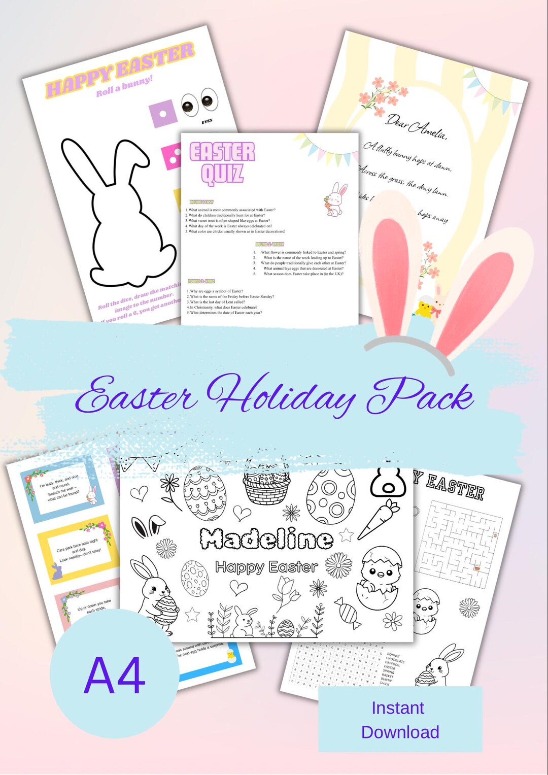 Easter Activity Pack, Printable Games, Hunt, Quiz (digital Download) - Etsy