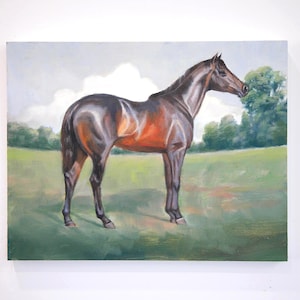 Original Oil Painting - Vintage Horse Portrait