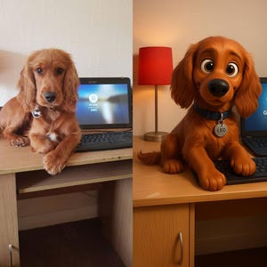 Custom Pixar Style Pet Portrait | Cute Cartoon Pet Art | Digital Download | Personalized Gift for Pet Lovers