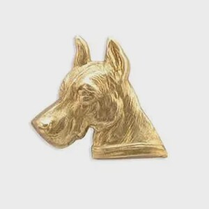 Moyenne dobermann estampage en laiton : 1" par 3/4"