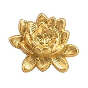 Gran figura escultórica de nenúfar con forma floral, de latón macizo estampado - 2" x 1 1/2"