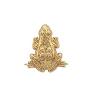 Medium Frog Stamping in solid brass 1 3/8" x 1 1/8"