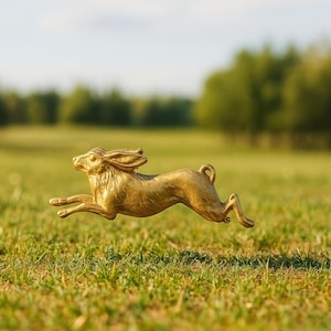 Running Rabbit Massiv mässingsstansning för hantverk 1 1/2" x 1/2"