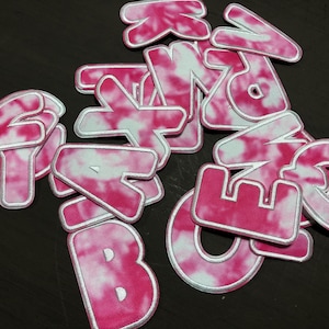Colorful Tie-Dye Letter Patches A–Z – Embroidered Alphabet Iron-On Appliqués for Custom Jackets, Tote Bags, and Handmade Gifts