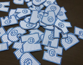 Complete A–Z Square Embroidered Letter Patches – Easy Iron-On or Sew-On Custom Appliques for Clothing & Creative Crafts