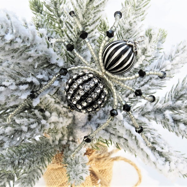 Christmas Spider Ornament   Beaded Spider Ornament  Folk Art Legend of Tinsel and Garland  Spider Ornament   Christmas Tree Spider Ornament