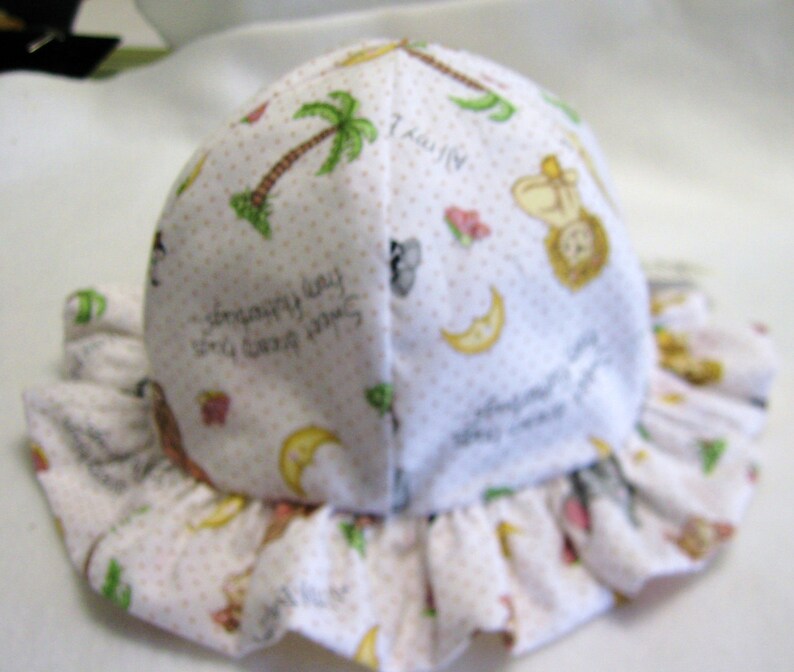Girls Reversible Cotton Sun Hat with Ruffles Brim