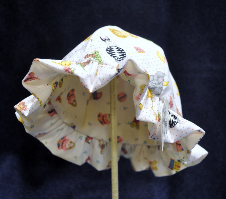 Girls Reversible Cotton Sun Hat with Ruffles Brim