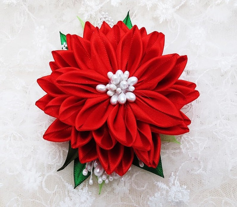 Kanzashi Flower Hair Fascinator Brooch Wedding Accessories image 1