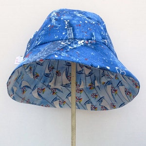 Sun Hat Girls Reversible Cotton Hat Infant Sun Hat Toddler Beach Hat Floppy Hat Bucket Hats Beach Sun Hats Cotton Sun Hat Sun Visor image 5