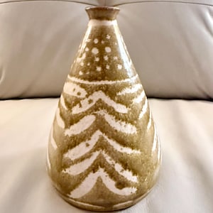 Vintage 1980 LR Clegg Studio Pottery Vase, Signed Handmade Stoneware, Mid Century Modern Art Pottery, Organic Earth Tone Bud Vase